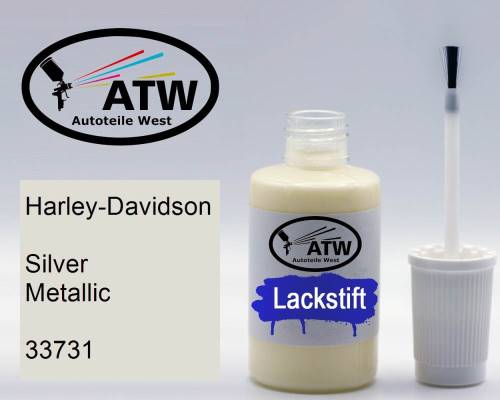 Harley-Davidson, Silver Metallic, 33731: 20ml Lackstift, von ATW Autoteile West.